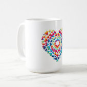 Lebendige Herz-Tie-Dye Kaffeetasse (Vorderseite Links)