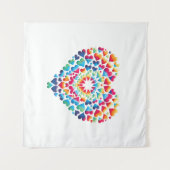Lebendige Herz-Tie-Dye Wandteppich (Vorderseite (Horizontal))