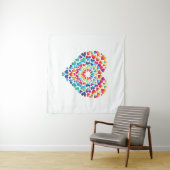 Lebendige Herz-Tie-Dye Wandteppich (Beispiel (Horizontal))