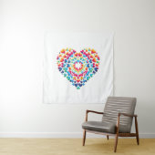 Lebendige Herz-Tie-Dye Wandteppich (Beispiel)