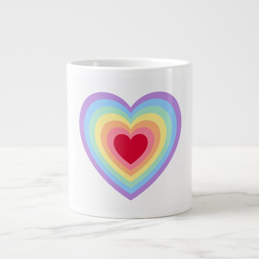Lebendige herzförmige Design-Tasse Jumbo-Tasse (Vorderseite)