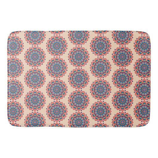 Lebendige Hexcolor Mandala Badematte (Vorderseite)