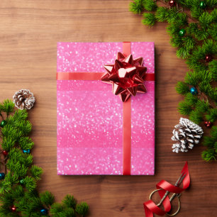 Lebendige Hot Pink Glitter-Sparkel-Textur Foto Geschenkpapier