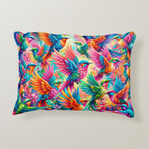 Lebendige Hummingbird-Traumlandschaft – Tropischer Dekokissen