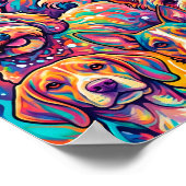 Lebendige Hund-Traumlandschaft – Psychedelischer B Poster (Ecke)