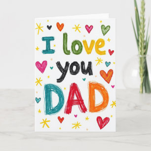 Lebendige Ich liebe dich Papa Karte
