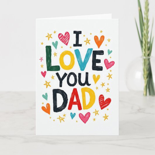 Lebendige Ich liebe Papa Karte (Vorderseite)