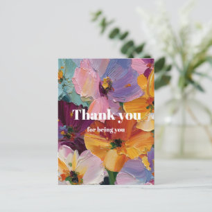 Lebendige Impasto-Blumenmalerei-Grußkarte Postkarte