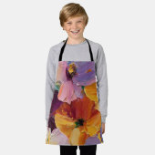 Lebendige Impasto-Blumenmalerei-Schürze Schürze (Getragen)