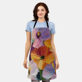 Lebendige Impasto-Blumenmalerei-Schürze Schürze (Getragen)