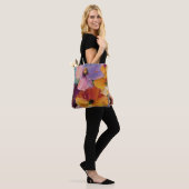 Lebendige Impasto-Blumenmalerei-Tragetasche Tasche (Am Model)