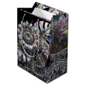 Lebendige Impasto-Farben-Explosion Geschenktasche Mittlere Geschenktüte (Rückseite Schrägansicht)