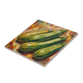 Lebendige Impasto-Zucchini-Malerei Fliese (Seite)