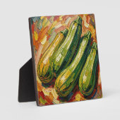 Lebendige Impasto-Zucchini-Malerei Fotoplatte (Vorderseite)