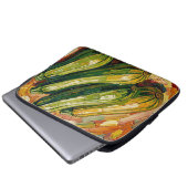 Lebendige Impasto-Zucchini-Malerei Laptopschutzhülle (Vorne Knopf)