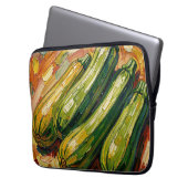Lebendige Impasto-Zucchini-Malerei Laptopschutzhülle (Vorderseite Links)