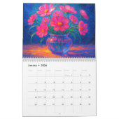 Lebendige impressionistische Blumenmotive Kalender (Jan 2026)
