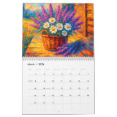 Lebendige impressionistische Blumenmotive Kalender (Mär 2026)