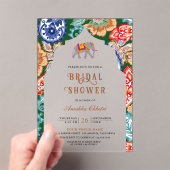 Lebendige indische Volks-Kunst Elefant Brautdusche Acryleinladungen (Insitu (Handheld))