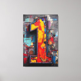 Lebendige Industriefarbkunst Nummer Eins Leinwanddruck