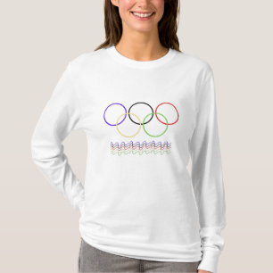 Lebendige ineinandergreifende Ringe und wellige Li T-Shirt