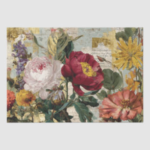 Lebendige italienisch inspirierte Blumen-Collage Seidenpapier