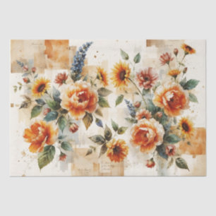 Lebendige italienisch inspirierte Blumen-Collage Seidenpapier