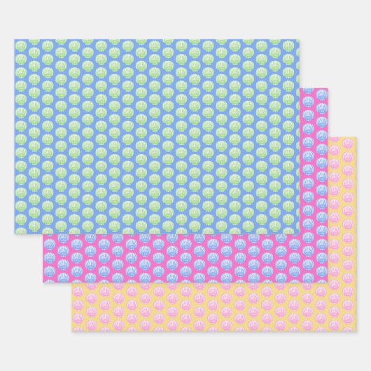 Lebendige Jakobsmuschel-Verpackungspapier Geschenkpapier Set (Set)