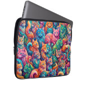 Lebendige Katzen-Traumlandschaft – Psychedelischer Laptopschutzhülle (Vorne Rechts)