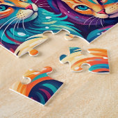 Lebendige Katzen-Traumlandschaft – Psychedelischer Puzzle (Seite)