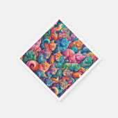 Lebendige Katzen-Traumlandschaft – Psychedelischer Serviette (Ecke)