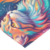 Lebendige Katzen-Traumlandschaft – Psychedelischer Tischdecke (Schrägansicht)
