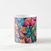 Lebendige Katzen-Traumwelt – Psychedelischer Boho- Kaffeetasse (Mittel)