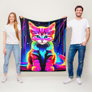 Lebendige Katzenkunst Fleecedecke