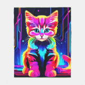Lebendige Katzenkunst Fleecedecke (Vorderseite)