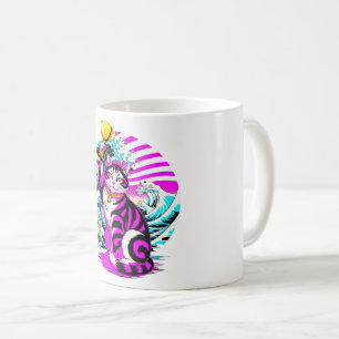 Lebendige Kawaii Japanische Siegskatze Kaffeetasse