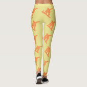 Lebendige Khaki Yellow Womens Snowboarding Pattern Leggings (Rückseite)