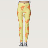 Lebendige Khaki Yellow Womens Snowboarding Pattern Leggings (Vorderseite)
