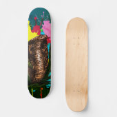 Lebendige King Cobra Drip Art Illustration Skateboard (Vorderseite)