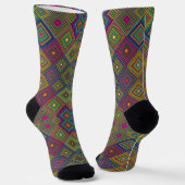 Lebendige kniehohe Socken mit einem farbenfrohen (Gewinkelt)