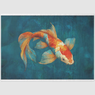 Lebendige Koi-Fisch-Illustration Decoupage Seidenpapier