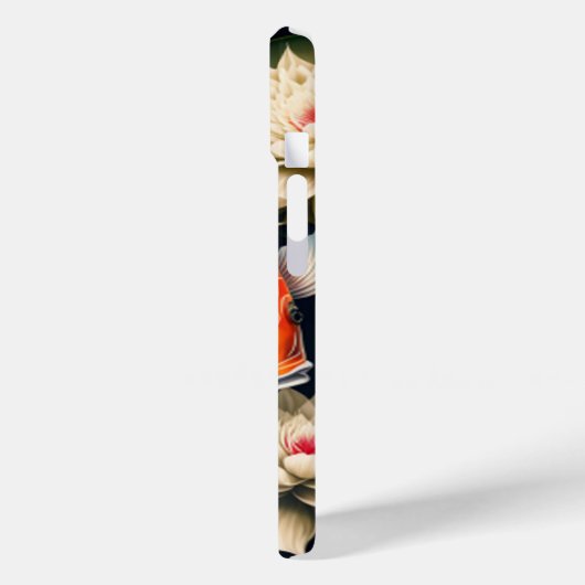 Lebendige Koi-Fisch- und Lotosblumen-Teichkunst Case-Mate iPhone Hülle (Rückseite / Links)