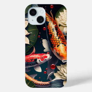 Lebendige Koi-Fische und Lotusblumen-Teich-Kunst Case-Mate iPhone Hülle