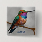 Lebendige Kolibri-Malerei Allen Button (Vorderseite)