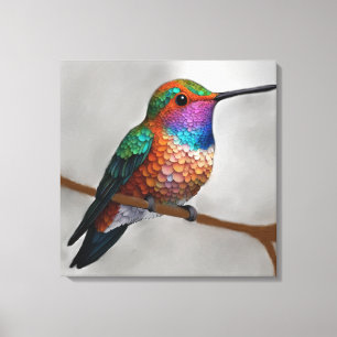 Lebendige Kolibri-Malerei von Allen Leinwanddruck