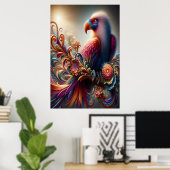 Lebendige Kondor Bird-Rast-Baumzweig Poster (Heimbüro)