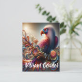 Lebendige Kondor Bird-Rast-Baumzweig Postkarte (Stehend Vorderseite)