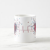 Lebendige Konfetti-Herz-Explosion Herzschlag Klass Kaffeetasse (Mittel)