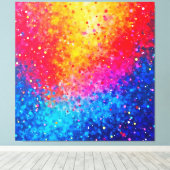 Lebendige Konfetti-Sternenexplosion-Kunst Leinwanddruck (Insitu (Holzboden))
