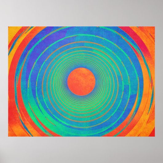 Lebendige konzentrische Kreise Poster (Vorne)